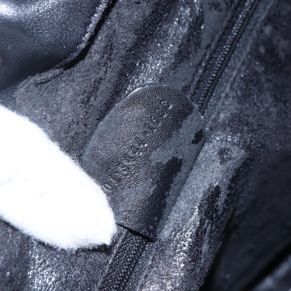 GUCCI Bamboo Shoulder Bag Leather 2way Black Gold 001 3444 1638 Auth 148001