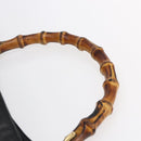 GUCCI Bamboo Shoulder Bag Leather 2way Black Gold 001 3444 1638 Auth 148001-14