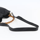 GUCCI Bamboo Shoulder Bag Leather 2way Black Gold 001 3444 1638 Auth 148001-8