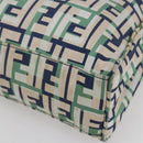 FENDI Zucca Canvas Hand Bag Green Silver Auth 148002-9