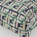 FENDI Zucca Canvas Hand Bag Green Silver Auth 148002-15