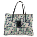 FENDI Zucca Canvas Hand Bag Green Silver Auth 148002-13