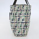 FENDI Zucca Canvas Hand Bag Green Silver Auth 148002-4