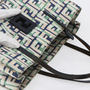 FENDI Zucca Canvas Hand Bag Green Silver Auth 148002-6