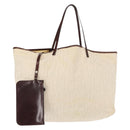 FENDI Zucca Canvas Tote Bag Beige Auth 148003-1