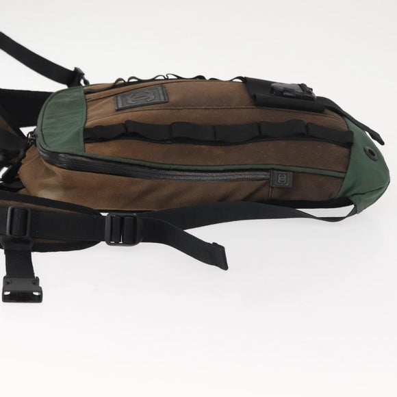 CHANEL Sports Line Backpack Canvas Brown CC Auth 148005