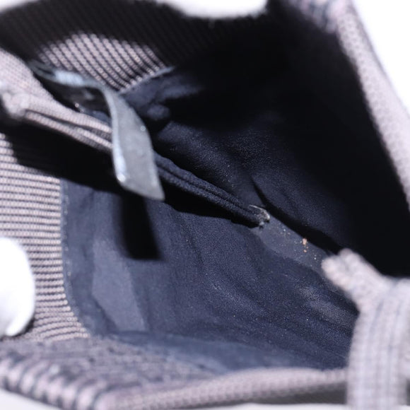 HERMES Pochette Her Line MM Shoulder Bag Canvas Gray Auth 148006