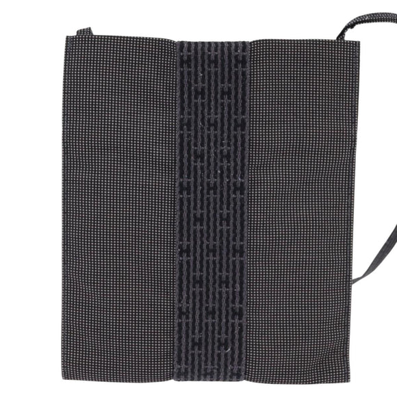 HERMES Pochette Her Line MM Shoulder Bag Canvas Gray Auth 148006