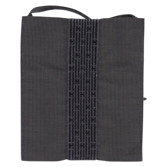 HERMES Pochette Her Line MM Shoulder Bag Canvas Gray Auth 148006