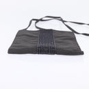 HERMES Pochette Her Line MM Shoulder Bag Canvas Gray Auth 148006-5