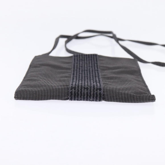 HERMES Pochette Her Line MM Shoulder Bag Canvas Gray Auth 148006