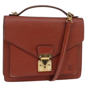LOUIS VUITTON Epi Monceau 28 Hand Bag Brown M52123 LV Auth 148027