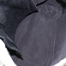 CHANEL Choco Bar Camellia Chain Tote Bag Canvas Gray Silver CC Auth 148029-16