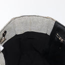CHANEL Choco Bar Camellia Chain Tote Bag Canvas Gray Silver CC Auth 148029-18
