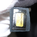 CHANEL Choco Bar Camellia Chain Tote Bag Canvas Gray Silver CC Auth 148029-21