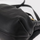 Salvatore Ferragamo Gancini Hand Bag Leather 2way Black Gold Auth 148032-15