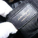 Salvatore Ferragamo Gancini Hand Bag Leather 2way Black Gold Auth 148032-19
