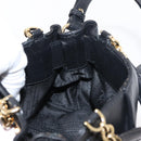 Salvatore Ferragamo Gancini Hand Bag Leather 2way Black Gold Auth 148032-21