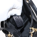 Salvatore Ferragamo Gancini Hand Bag Leather 2way Black Gold Auth 148032-12