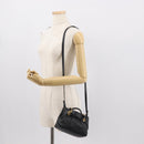 Salvatore Ferragamo Gancini Hand Bag Leather 2way Black Gold Auth 148032-23