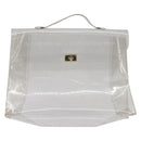 HERMES Vinyl Kelly Hand Bag Clear Auth 148034-13