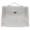 HERMES Vinyl Kelly Hand Bag Clear Auth 148034-2