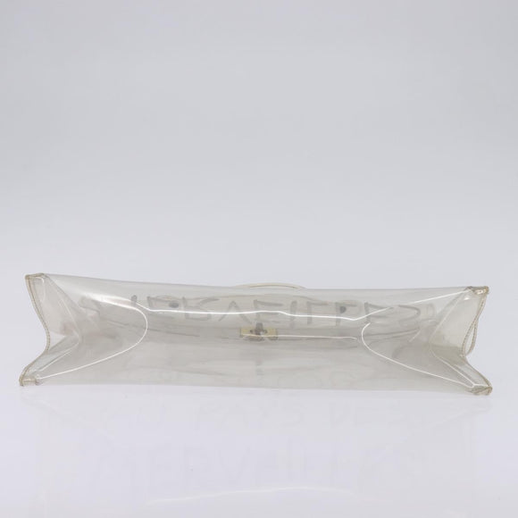 HERMES Vinyl Kelly Hand Bag Clear Auth 148034