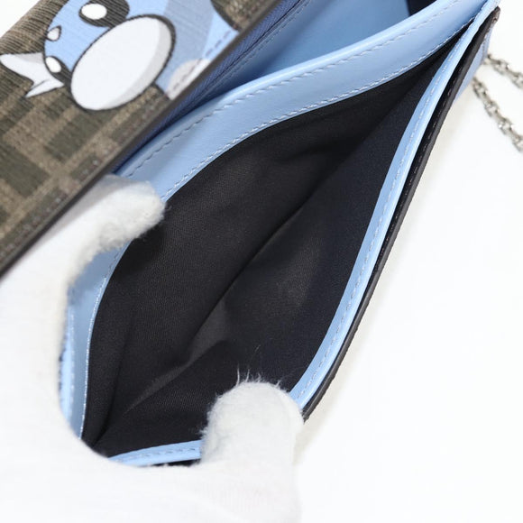 FENDI FRGMT x POKÉMON Wallet Zucca Canvas Shoulder Bag Black Auth 148040SM