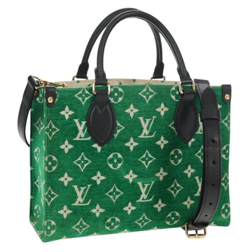 LOUIS VUITTON Monogram Jacquard Velvet On The Go PM Bag M46216 LV Auth 148041SM