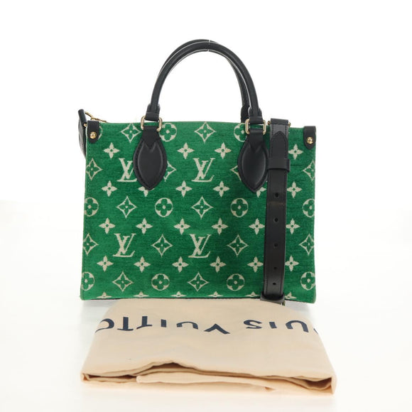 LOUIS VUITTON Monogram Jacquard Velvet On The Go PM Bag M46216 LV Auth 148041SM