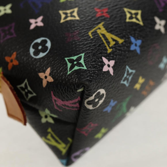 LOUIS VUITTON Multicolor Pochette Cosmetic Pouch Black M47355 LV Auth 148042A