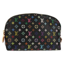 LOUIS VUITTON Multicolor Pochette Cosmetic Pouch Black M47355 LV Auth 148042A-1