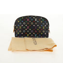LOUIS VUITTON Multicolor Pochette Cosmetic Pouch Black M47355 LV Auth 148042A-12