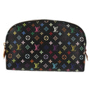 LOUIS VUITTON Multicolor Pochette Cosmetic Pouch Black M47355 LV Auth 148042A-13