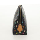 LOUIS VUITTON Multicolor Pochette Cosmetic Pouch Black M47355 LV Auth 148042A-3