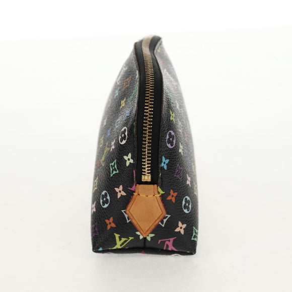 LOUIS VUITTON Multicolor Pochette Cosmetic Pouch Black M47355 LV Auth 148042A