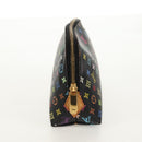 LOUIS VUITTON Multicolor Pochette Cosmetic Pouch Black M47355 LV Auth 148042A-4