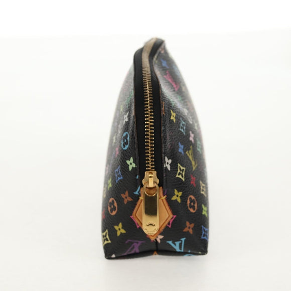 LOUIS VUITTON Multicolor Pochette Cosmetic Pouch Black M47355 LV Auth 148042A