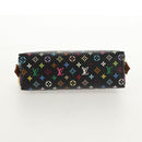 LOUIS VUITTON Multicolor Pochette Cosmetic Pouch Black M47355 LV Auth 148042A-6
