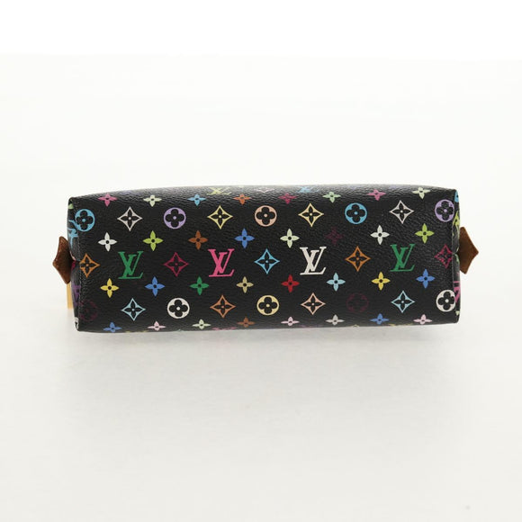 LOUIS VUITTON Multicolor Pochette Cosmetic Pouch Black M47355 LV Auth 148042A