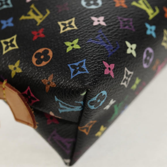 LOUIS VUITTON Multicolor Pochette Cosmetic Pouch Black M47355 LV Auth 148042A