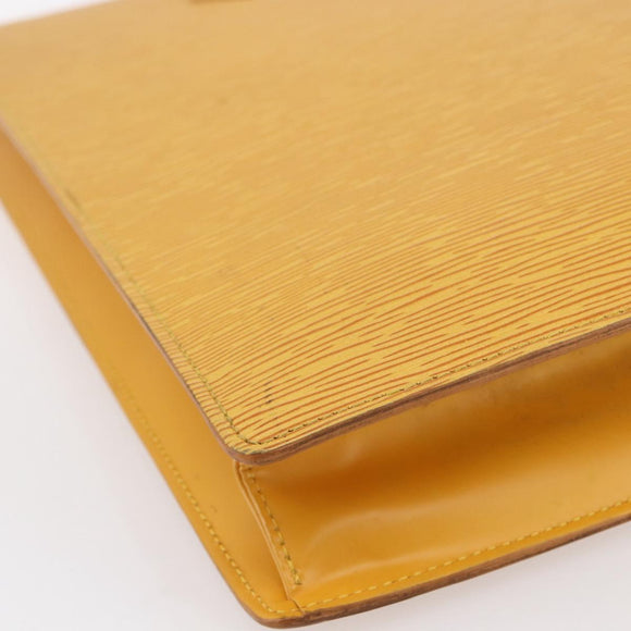 LOUIS VUITTON Epi Sac Plat Hand Bag Yellow M52079 LV Auth 148061