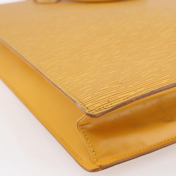 LOUIS VUITTON Epi Sac Plat Hand Bag Yellow M52079 LV Auth 148061
