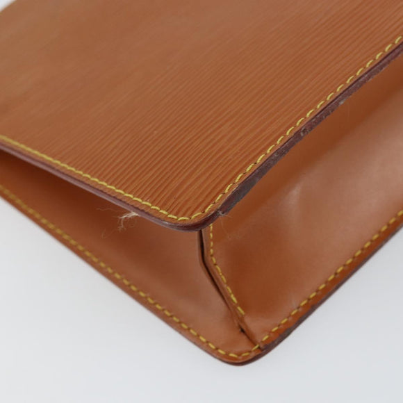 LOUIS VUITTON Epi Pochette Homme Bag Brown Zipangu Gold M52528 LV Auth 148065
