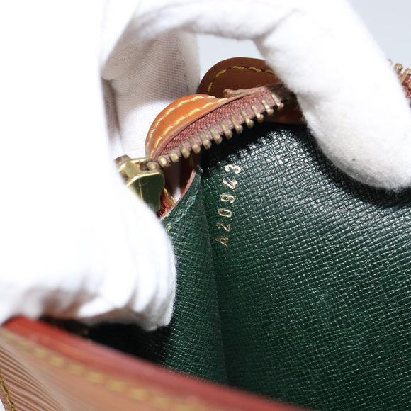 LOUIS VUITTON Epi Pochette Homme Bag Brown Zipangu Gold M52528 LV Auth 148065