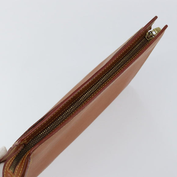 LOUIS VUITTON Epi Pochette Homme Bag Brown Zipangu Gold M52528 LV Auth 148065