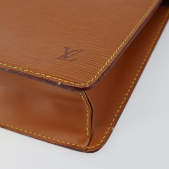 LOUIS VUITTON Epi Pochette Homme Bag Brown Zipangu Gold M52528 LV Auth 148065