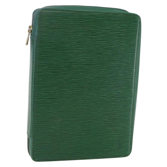 LOUIS VUITTON Epi Agenda Voyage Day Planner Cover Green LV Auth 148066