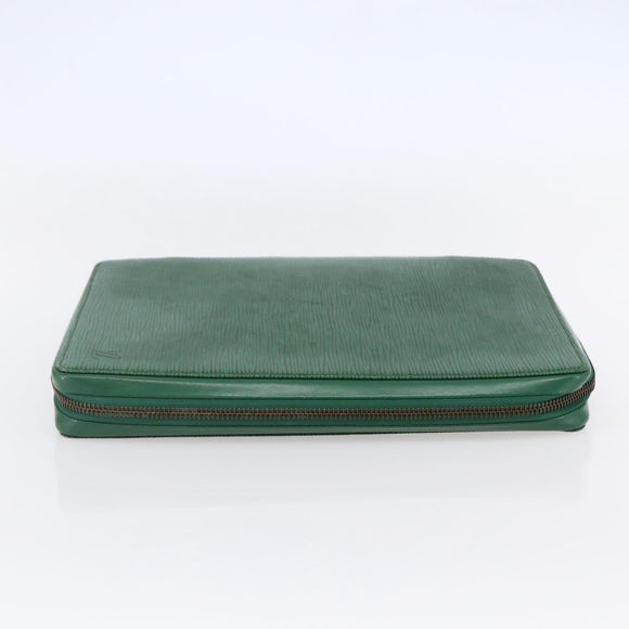 LOUIS VUITTON Epi Agenda Voyage Day Planner Cover Green LV Auth 148066