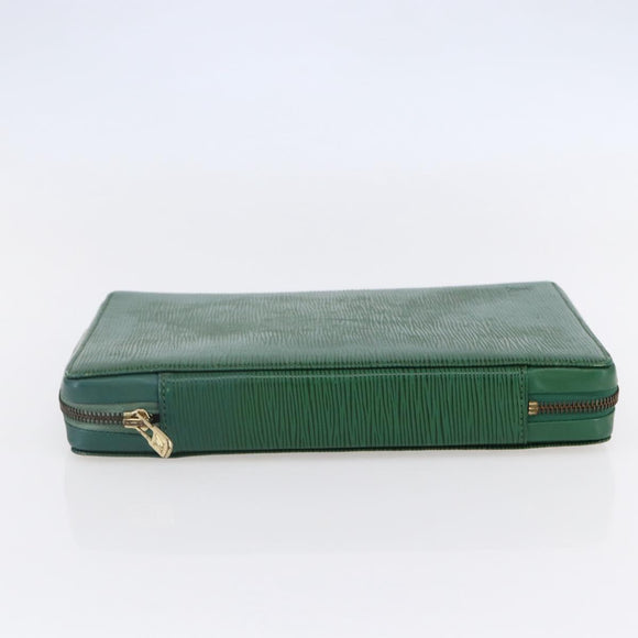 LOUIS VUITTON Epi Agenda Voyage Day Planner Cover Green LV Auth 148066
